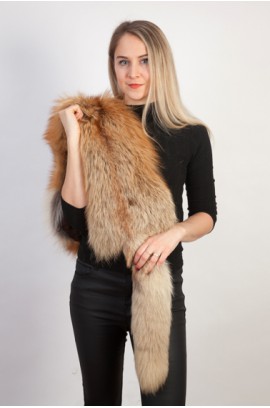 Golden fox fur scarf-collar-stole